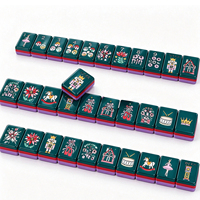 Jeu de Mahjong américain 160 pièces, en acrylique 4 couches, imperméable, résistant aux rayures, tuiles de Mahjong à motif personnalisé Casse-Noisette de Noël