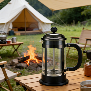 Cafetera <span class=keywords><strong>Francesa</strong></span> Plateada, Cafetera <span class=keywords><strong>Francesa</strong></span> para Café, Té, <span class=keywords><strong>Leche</strong></span>, Vidrio de Borosilicato y Libre de BPA - Product Image 1