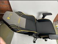 Chaise de bureau de direction ergonomique Lamborghini à dossier haut, pliable, réglable en hauteur électriquement, en cuir durable, pivotante, en forme de L
