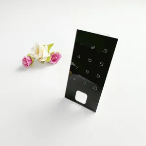 Black Frame Tempered Silk Screen Printed Glass For Touch Function Design Thin Electric Smart Door Lock Screen Protector Plate