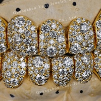 Grillz dentaire personnalisé en argent avec moissanite VVS 10K 14K 18K, micro-incrustation taille brillant, style Hip Hop, certifié par un tiers, pour hommes Yaxi