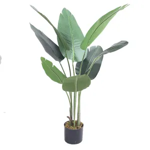 Plantas artificiais árvore de banana para decoração, plantas de seda para escritório