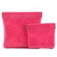 Pochette de rangement en cuir à fermeture automatique avec ressort, mini porte-monnaie à bouton-pression, logo personnalisé, sac portable pour cosmétiques et boucles d'oreilles, vente en gros