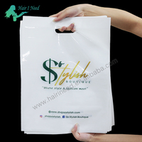 Sac de courses en plastique réutilisable avec poignées, impression de logo coloré personnalisé