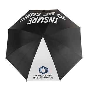 Semi-Automatic Open 130cm Customized Color Straight Shaft Windproof Extra Large Golf <b>Umbrella</b> with Black Fiberglass Frame - Product Image 4