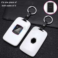 Housse de porte-clés de voiture en fibre de carbone, pour renault, espace, koleos, kadjar, megane, talisman, télécommande, chaîne, accessoires