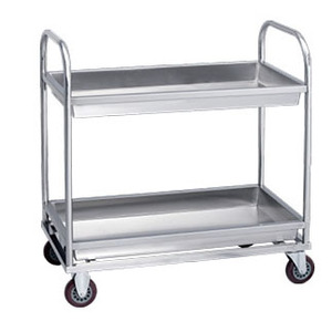Chariot utilitaire robuste à 2 niveaux en acier inoxydable, table de travail <span class=keywords><strong>pour</strong></span> cuisine commerciale, chariot de service avec roues <span class=keywords><strong>pour</strong></span> restaurant, café, laboratoire - Product Image 1