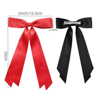 Nouvel Arrivage – Magnifiques Pinces à Cheveux Nœud Papillon en Satin Double avec Diamants, Grandes et Longues