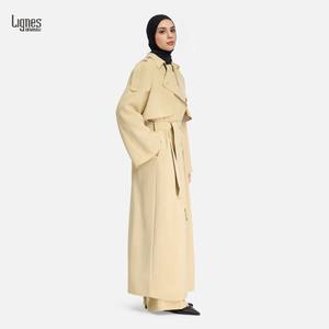 Veste <span class=keywords><strong>coupe</strong></span>-<span class=keywords><strong>vent</strong></span> décontractée de haute qualité pour femmes musulmanes, style tendance, trench-coat ouvert, abaya avec ceinture - Product Image 6