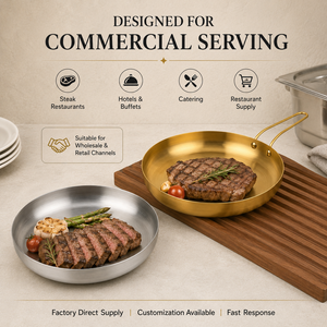 Assiette ronde en acier inoxydable 201, dorée ou argentée, avec poignée, 18/20 cm, pour restaurant, hôtel, restauration, vente en gros - Product Image 4