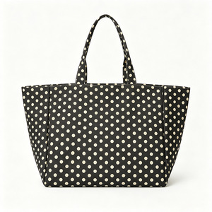 Nuova Borsa Tote in Tela a Pois, Grande Capacità, Borsa a Tracolla Singola, Colori Abbinati, Marrone Scuro, Versatile per Scuola o Uso Quotidiano - Product Image 4