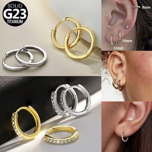 Đồ trang sức quyến rũ Huggie Bông tai Hoop mũi Nhẫn phân khúc Clicker xuyên de titanio labio ASTM F136 Titan xuyên - Product Image 2