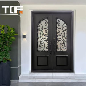 Great Selling Wrought Iron Door Family Villa/<strong>manor</strong> Use Wrought Iron <strong>Double</strong> Door Multiple Shapes Cheap Wrought Iron Door - Product Image 6