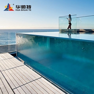 HUASHUAITE-Paneles de <span class=keywords><strong>pared</strong></span> de plástico acrílico en forma de L, transparentes, gruesos, de 100mm, <span class=keywords><strong>para</strong></span> piscina, 30 años de garantía - Product Image 3