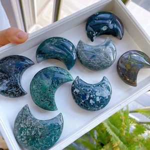 Vente en gros de pierres de cristal naturelles, agate mousse, lunes, Reiki, guérison, best-seller, artisanat en pierre, lune pour la décoration de la maison - Product Image 3