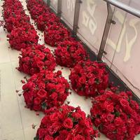 Décorations de table de mariage centres de table fleurs roses rouges boules de fleurs artificielles