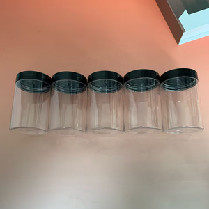 XJH stoples plastik grosir kosong bening 150ml-500ml kue plastik stoples makanan kelas 4oz 8oz 16oz stoples kue wadah makanan penutup - Product Image 3