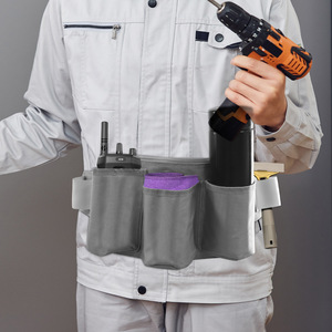 Sac de taille en tissu Oxford avec poche zippée pour le nettoyage et les travaux de jardinage, unisexe, noir et gris - Product Image 2