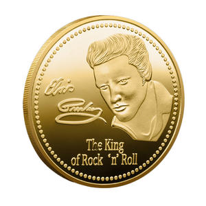 Moneta Commemorativa in Metallo a Tema Elvis Presley, Il Re del Rock 'n' Roll, con Incisione su Entrambi i Lati, da Collezione per Fan - Product Image 2