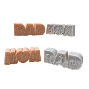 Moule à bougie en <span class=keywords><strong>silicone</strong></span> rectangulaire avec inscription <span class=keywords><strong>MAM</strong></span> - Cadeau pour la fête des pères et la fête des mères pour la décoration de la maison DAD MOM - Product Image 4