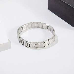 Bracciale Unisex in <span class=keywords><strong>Acciaio</strong></span> Inossidabile di Alta Qualità, Stile Punk, con Catena Magnetica a Rettangolo e Motivo Coccodrillo - Product Image 5