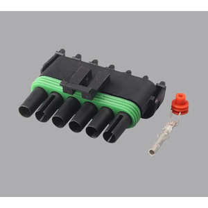 Auto 6 Pin Waterproof Wiring <b>Harness</b> Connector 12010975 And 1201579 Male And Female PBT <b>Black</b> IP20 - Product Image 4