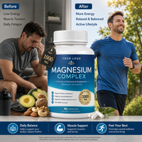 Complément de magnésium complexe à absorption élevée - 8 formes essentielles de magnésium pour la santé des muscles, des os et du cœur - 1000 mg, 90 capsules