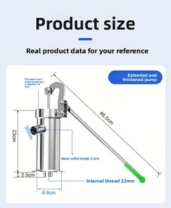 Pompa Manuale per Pozzo in Acciaio Inossidabile, Pompa Acqua a Manovella Stile Antico, Macchinario per Trattamento Acqua - Product Image 5