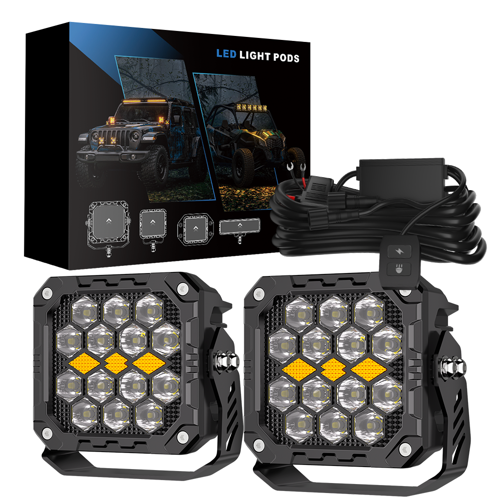 DXZ New 4Inch Square LED Work Light 9-80V 25W BF4-14 Model 3-Year Warranty Engineering Vehicle Off-road Truck Driving Light