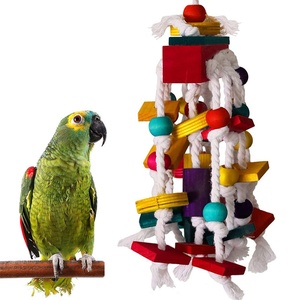 Medium to Large <strong>Parrots</strong> Eco-Friendly Christmas Bird Chew <strong>Toys</strong> Colorful Wooden Rope Cage Accessories Factory <strong>Wholesale</strong> Pets - Product Image 1