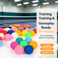 Balles de tennis de table colorées en plastique, balles de ping-pong, logo personnalisé disponible pour les jouets d'enfants, la décoration de fête et les jeux d'intérieur