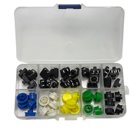 Kit de 25 interrupteurs à bouton-poussoir tactiles 12x12x7,3 mm, micro-interrupteurs momentanés avec capuchons de touches ronds 5 couleurs pour projets électroniques DIY Arduino