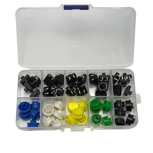 Kit de 25 Interruptores Táctiles de Botón, 12x12x7.3mm, Microinterruptor Momentáneo con Tapas Redondas de 5 Colores para Proyectos Electrónicos DIY <span class=keywords><strong>Arduino</strong></span> - Product Image 2