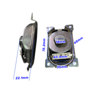 JL-387 4070 40mm*70mm 8Ohm 5W Subwoofer portable polyvalent à cône en papier, blindé magnétiquement, avec aimant de 18mm, pour sonorisation de parking