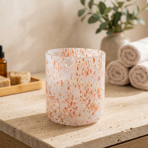 Portavelas Redondo de Vidrio Moteado Reutilizable Hecho a Mano, Resistente al Calor, Linterna de Aromaterapia, Copa Navideña para Decoración del Hogar - Product Image 3