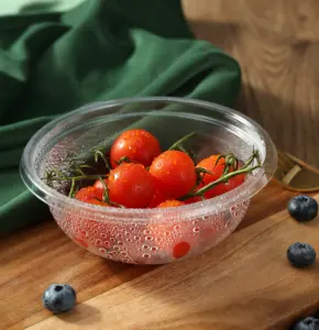 To Go Plastic Bowl Food Plastic Transparent Disposable Bpa Free Salad Bowl With Lid 12oz 16oz 24oz 32oz Salad Bowls