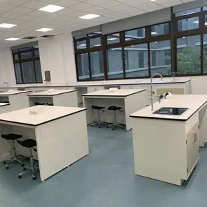 PP 싱크와 팔각형 모양의 실험실 테이블 학생 실험실 벽 벤치