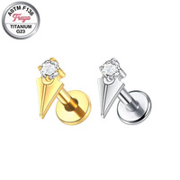 Freya Wholesale ASTM F136 G23 Titanium Piercing Jewelry Zircon Helix Earrings Tragus Ear Labret Cartilage Body Piercing Jewelry