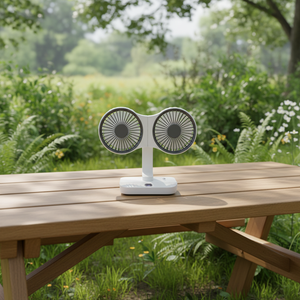 Ventilador de Mesa USB Pequeño, Económico, Blanco, Portátil, Recargable - Product Image 1