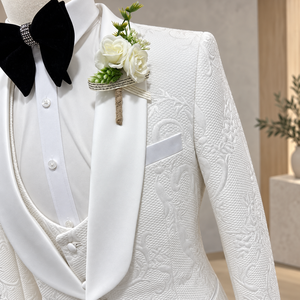 Trajes de Boda al por Mayor, <span class=keywords><strong>Traje</strong></span> <span class=keywords><strong>Formal</strong></span> Premium de Moda <span class=keywords><strong>para</strong></span> <span class=keywords><strong>Hombre</strong></span>, Cuello Solapa, Cierre de un Botón, Conjunto de 3 Piezas <span class=keywords><strong>para</strong></span> Novio - Product Image 3