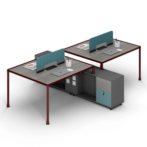 Modern Design Cubicle Office Workstation Furniture 4 Person Work Station with Storage Cabinet - Product Image 4