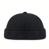 Chapeau sans bord uni rétro quatre saisons, tendance polyvalente, style urbain, pour adultes