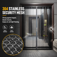 Porte pliante en aluminium sur mesure avec moustiquaire rétractable en maille diamantée en acier inoxydable