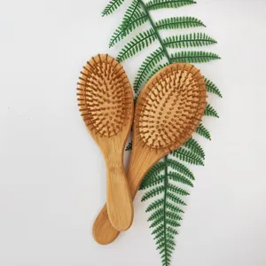 Thick Long Fine Dry Wet Hair Bamboo Paddle Detangler Detangling Hair Brushes Cushion Brush Wooden Comb
