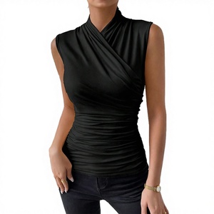 Débardeur Halter Classique pour Femme, Style Européen et Américain, Sexy, Respirant, Couleur Unie, Sans Manches, Vente en Gros - Product Image 3