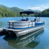 Bateaux pontons en aluminium à double pont de 25 pieds, soudés, de luxe, sportifs, de loisirs, avec moteur de 150 CV pour la pêche et les loisirs