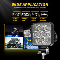 Mini projecteur de travail LED carré DXZ 2,5 pouces, 7 LED, projecteur marin tout-terrain, éclairage extérieur pour camion 4x4, certifié CE, garantie 1 an