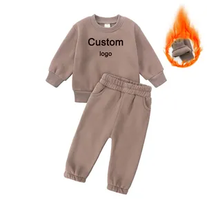 Custom 2023 Kids Winter Clothing Sets Toddler Girls Leisure Jogging Set Boy abbigliamento felpe con cappuccio abbigliamento per bambini ragazzi