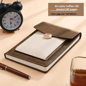 Benutzer definiertes Logo A3 Hardcover Notebook-Set Elegante Business-Thermoskanne Cross-Border Lederbezug Faden nähen Bindung Elegantes Geschenk - Product Image 4
