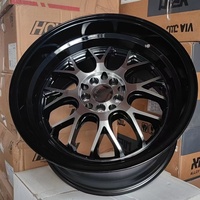 Harga Terjangkau Velg 18X9.5 18X10.5 Et25 5X114.3 Hitam Machined Face Via Deep Dish Untuk Jeep Toyota Gr Corolla Mustang Bmw E90